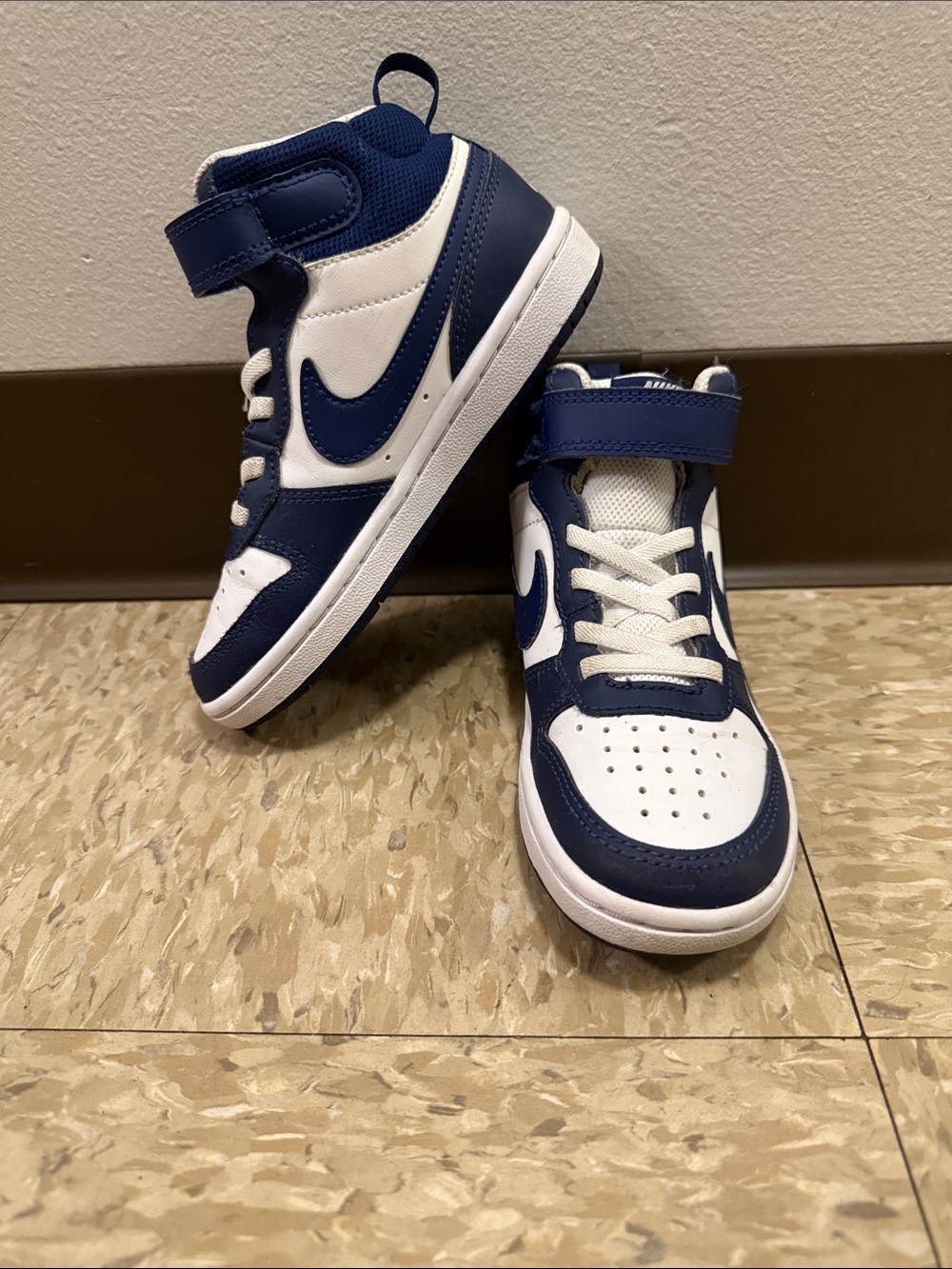 Nike Kids Navy and White High-Top Sneakers
